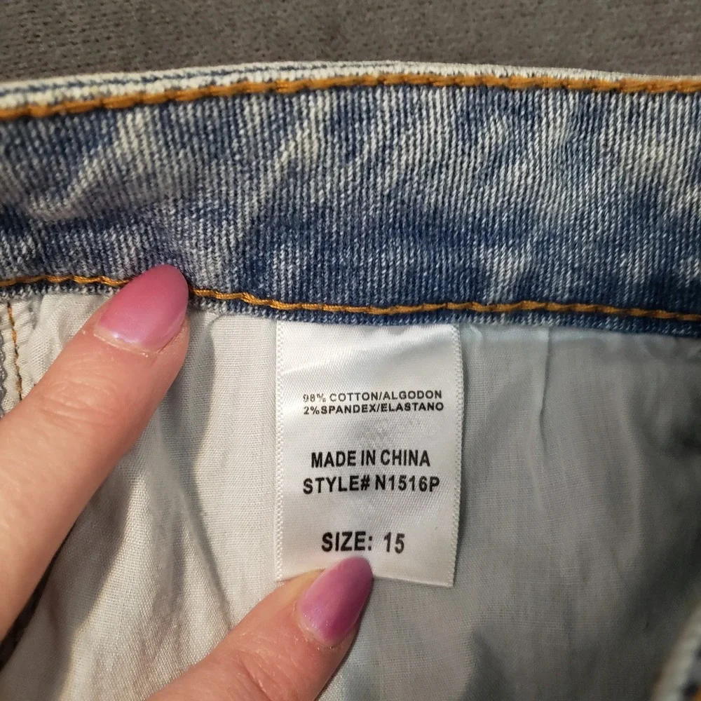 Fashion Nova Out To Play Lace Up‎ Skinny Jeans Womens 15 Blue N1516P High Rise